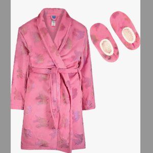Kids Robe & Slipper Set Pink Unicorn NWT